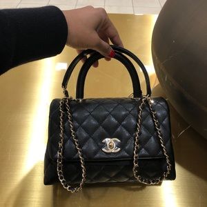 Coco Handle Chanel Black Caviar Small